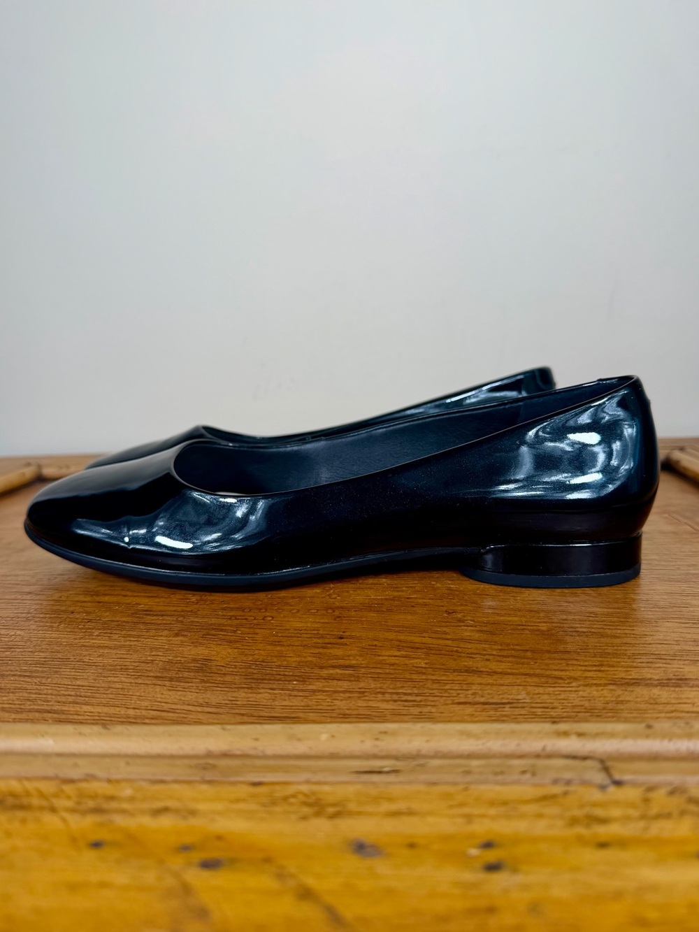 NEW ECCO Women's Anine Leather Black Ballerina Shoes Size 8
